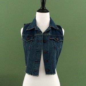 LEVI’S dark wash blue denim vest - sleeveless jean jacket